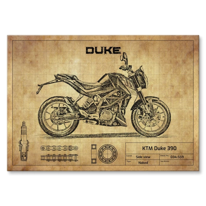 Plakat metalowy KTM Duke 390 Prezent