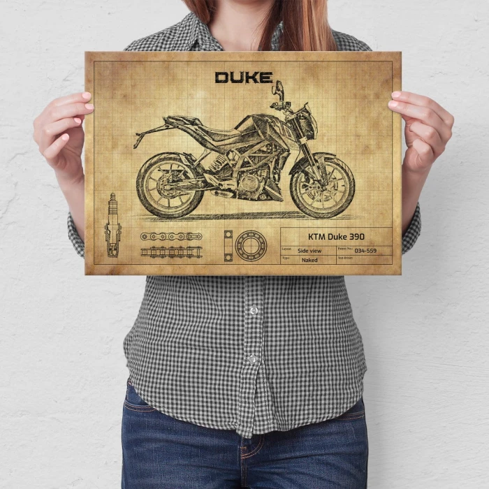 Plakat metalowy KTM Duke 390 Prezent