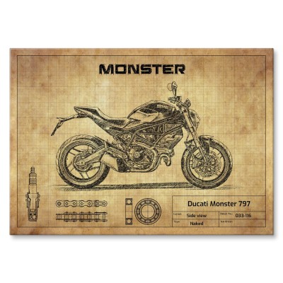 Plakat metalowy Ducati Monster 797 Prezent