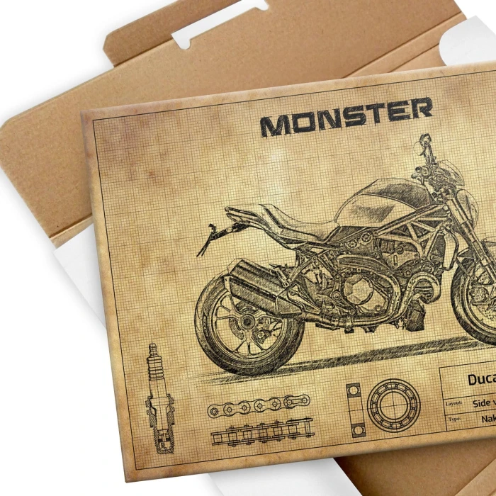 Plakat metalowy Ducati Monster 1200 Prezent