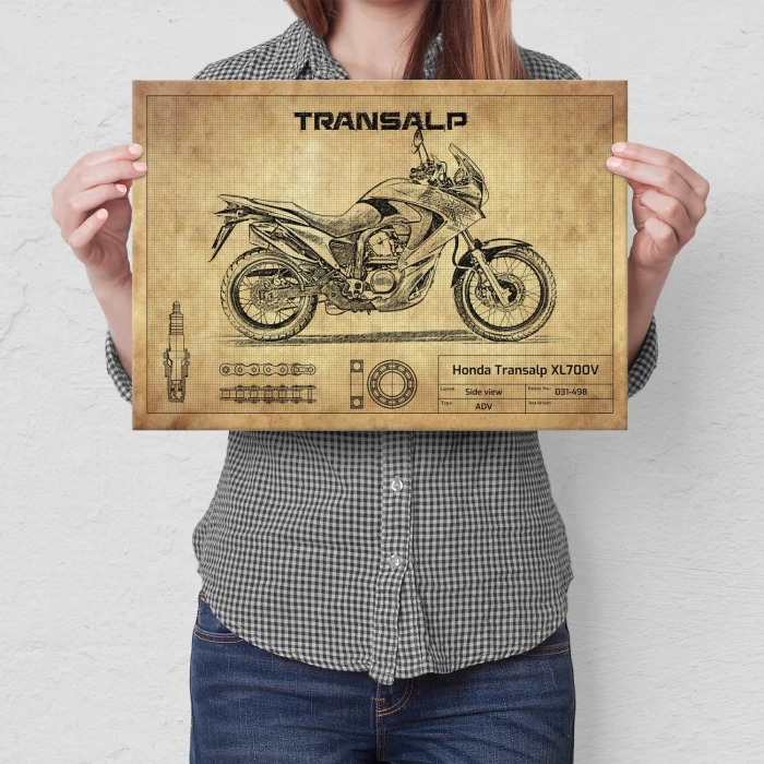Plakat metalowy Honda Transalp XL700V Prezent