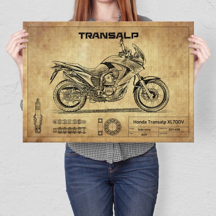 Plakat metalowy Honda Transalp XL700V Prezent