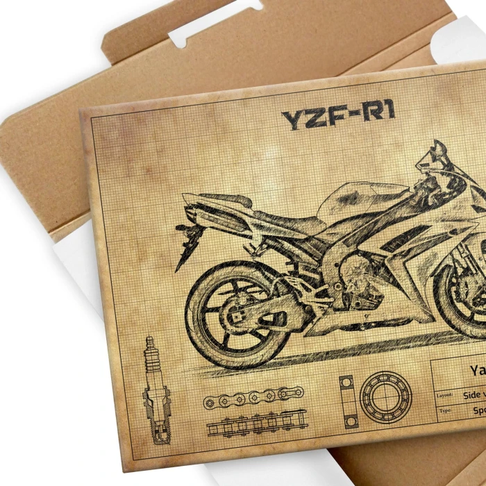 Plakat metalowy Yamaha R1 gen.5 Prezent