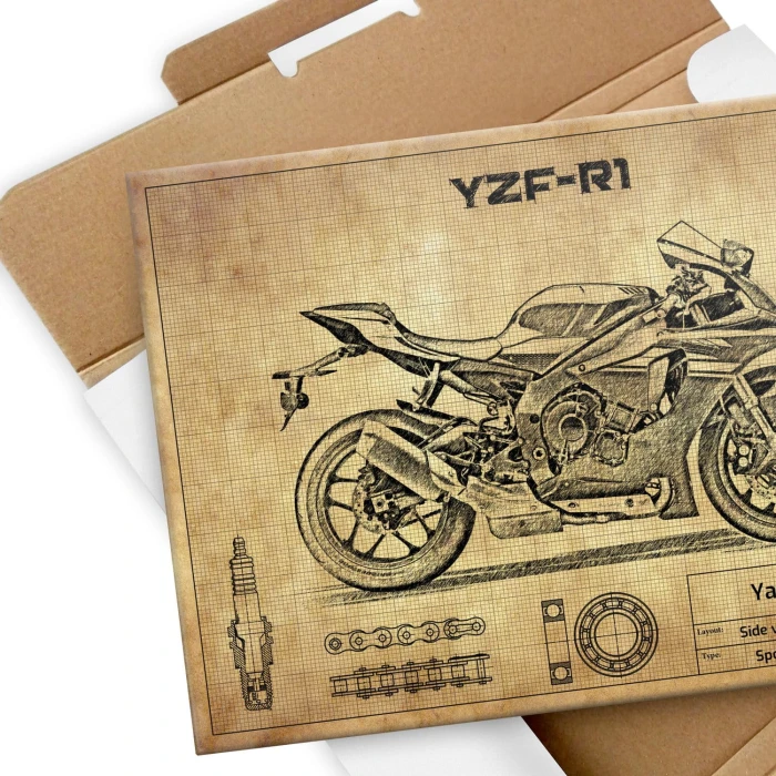 Plakat metalowy Yamaha R1 gen.6 Prezent