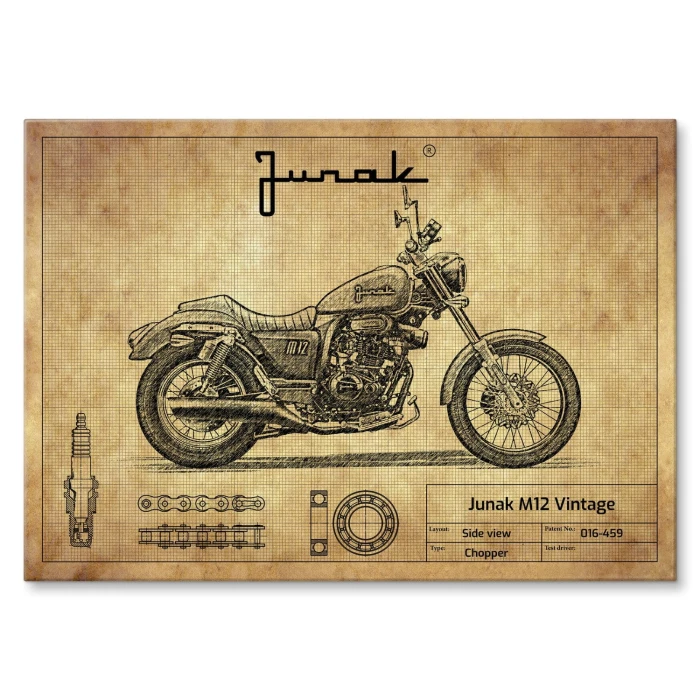 Plakat metalowy Junak M12 Vintage Prezent