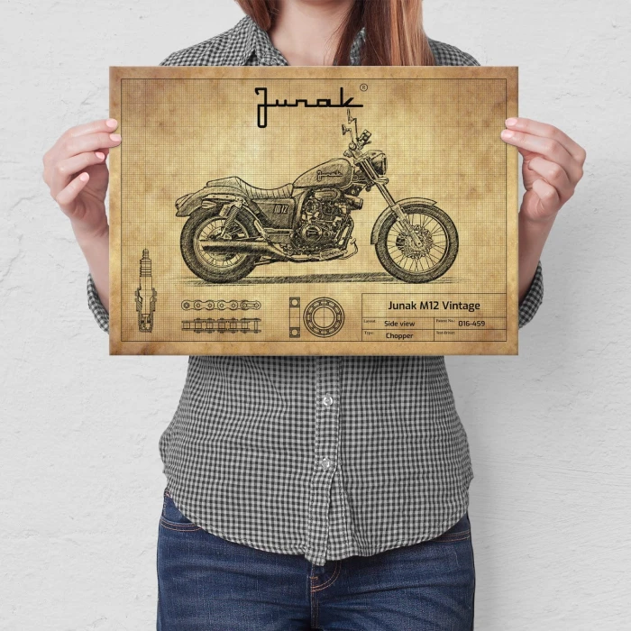 Plakat metalowy Junak M12 Vintage Prezent