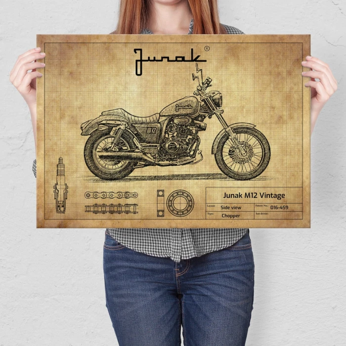Plakat metalowy Junak M12 Vintage Prezent