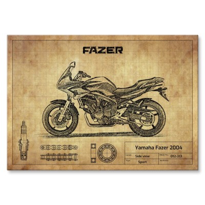 Plakat metalowy Yamaha Fazer 2004 Prezent