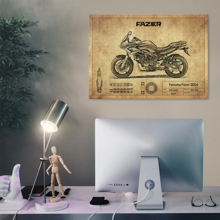 Plakat metalowy Yamaha Fazer 2004 Prezent