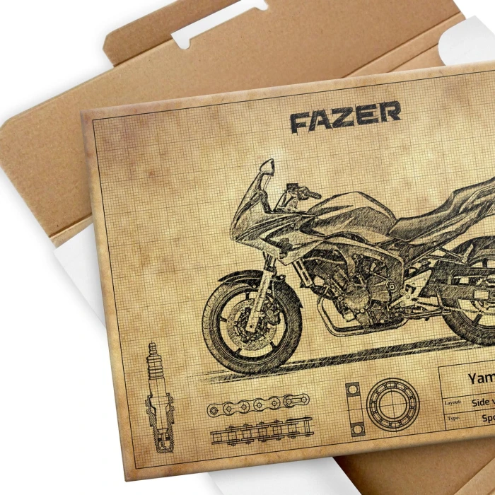 Plakat metalowy Yamaha Fazer 2004 Prezent