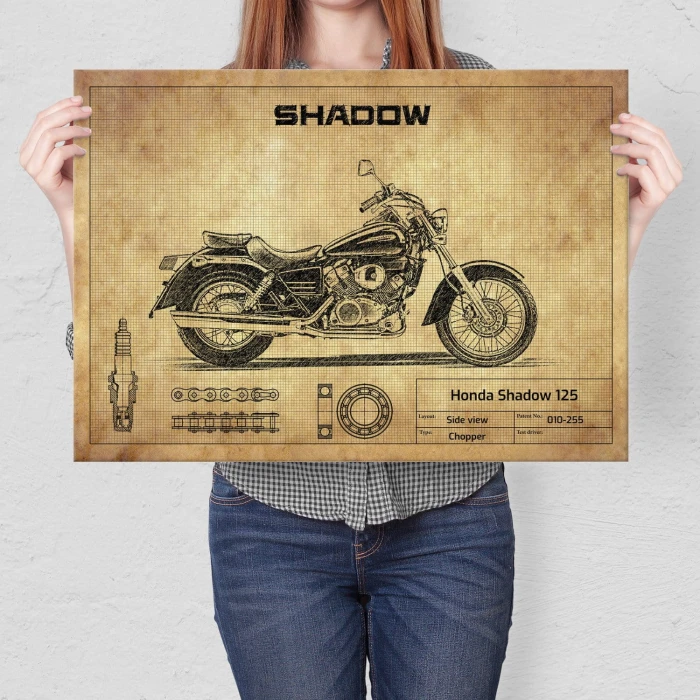 Plakat metalowy Honda Shadow 125 Prezent