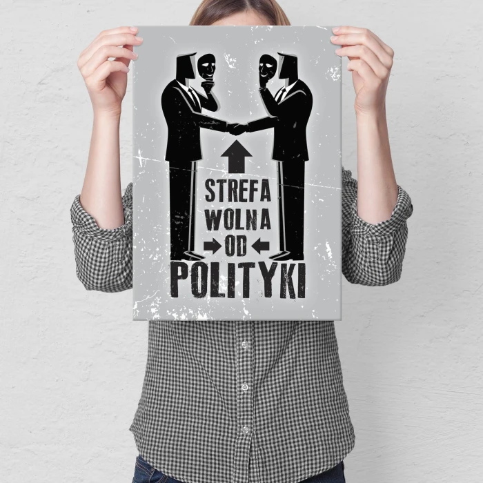 Plakat metalowy Strefa wolna Prezent