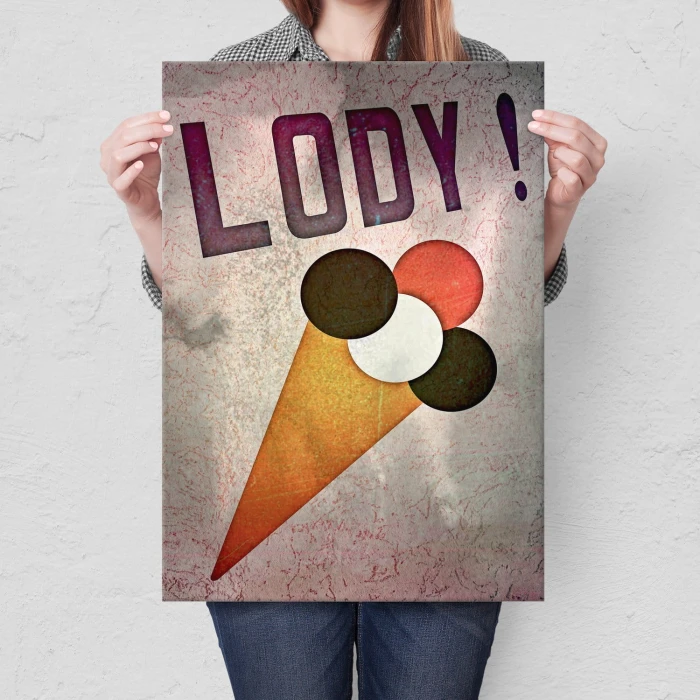 Plakat metalowy Lody! Prezent