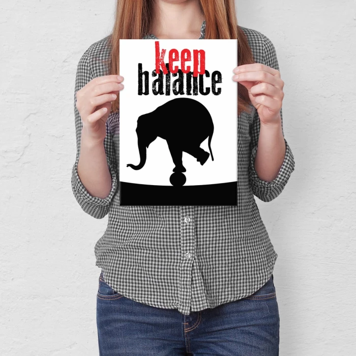 Plakat metalowy Keep balance Prezent