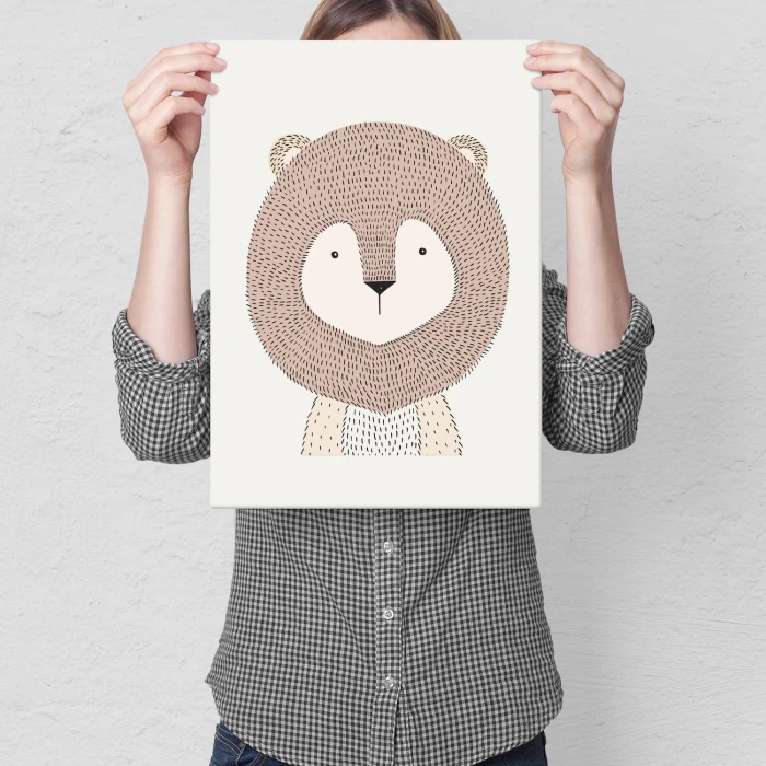 Plakat metalowy Lion cute Prezent