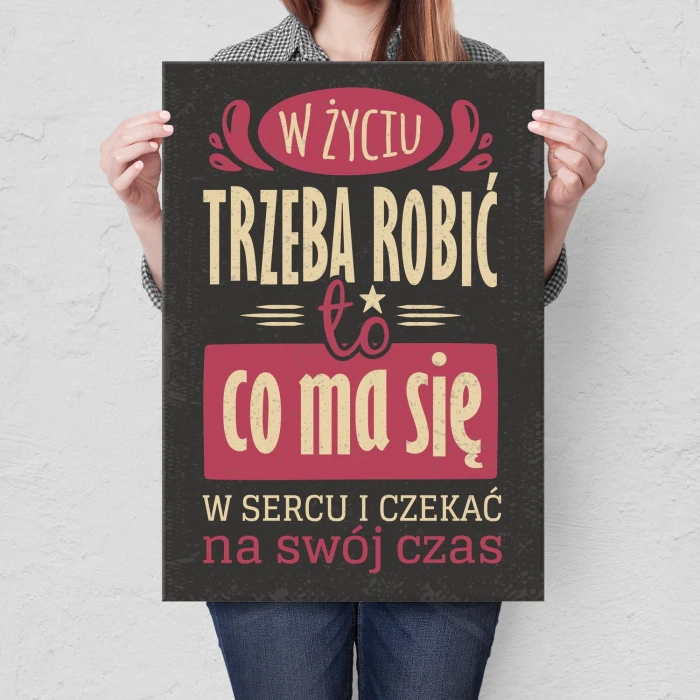 Plakat metalowy Czekać na czas Prezent