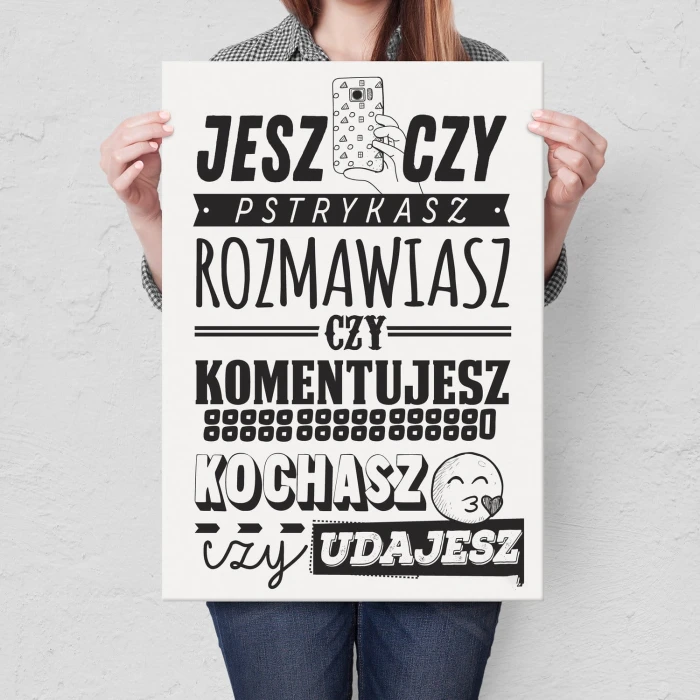 Plakat metalowy Kochasz czy udajesz? Prezent