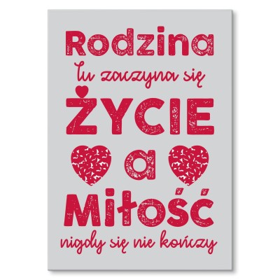 Plakat metalowy Tu zaczyna się życie Prezent