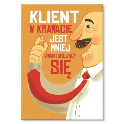 Plakat metalowy Klient w krawacie 2 Prezent