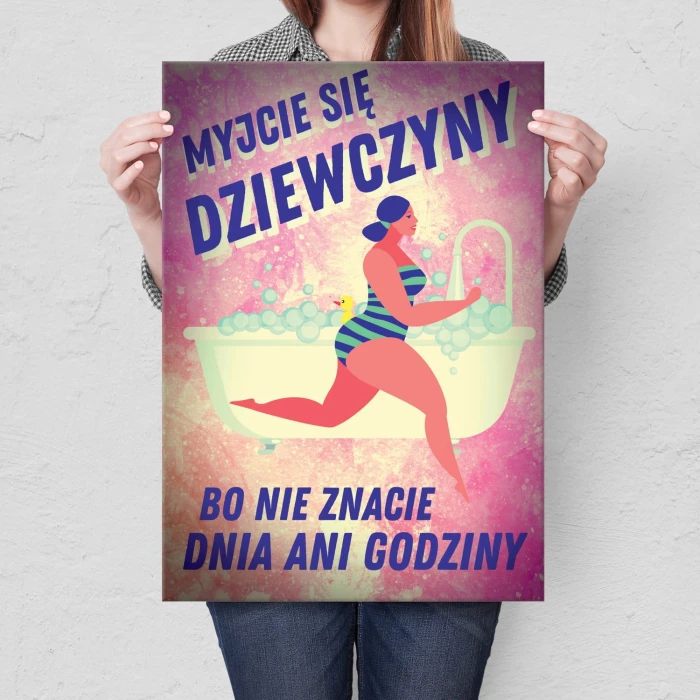 Plakat metalowy Myjcie się Prezent