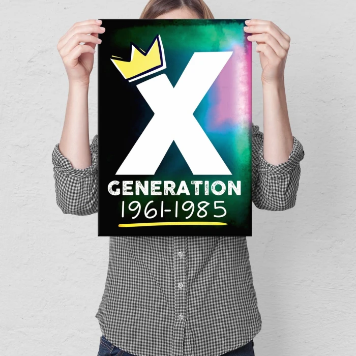 Plakat metalowy Pokolenie X Prezent
