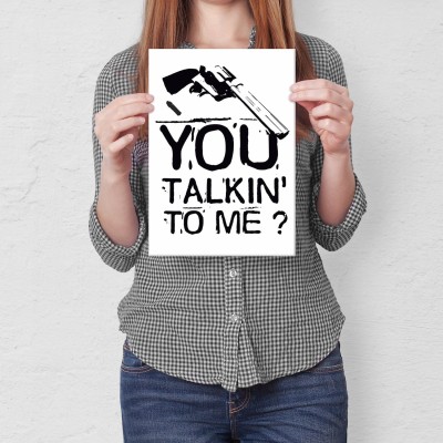 Plakat metalowy You talkin to me ? Prezent