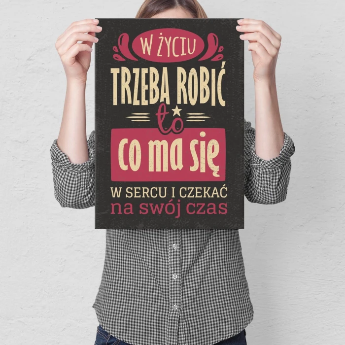 Plakat metalowy Czekać na czas Prezent