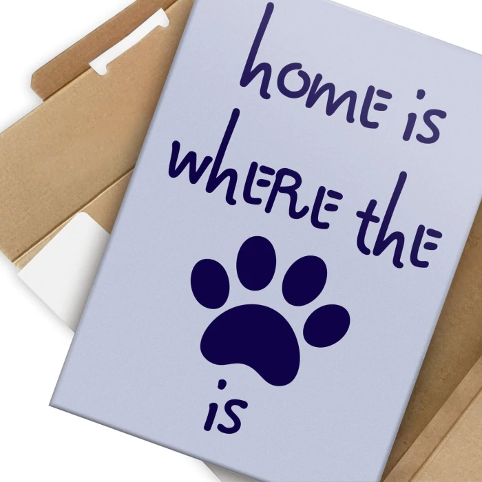 Plakat metalowy Dom jest tam gdzie pies Prezent