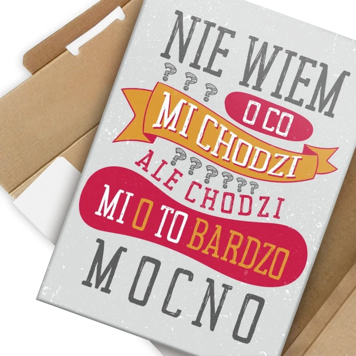 Plakat metalowy O co mi chodzi Prezent