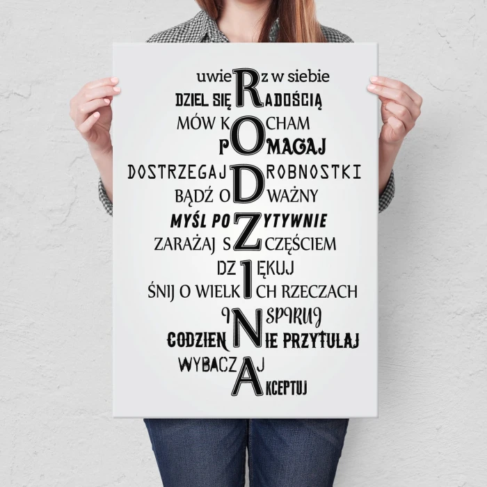 Plakat metalowy Rodzina Prezent