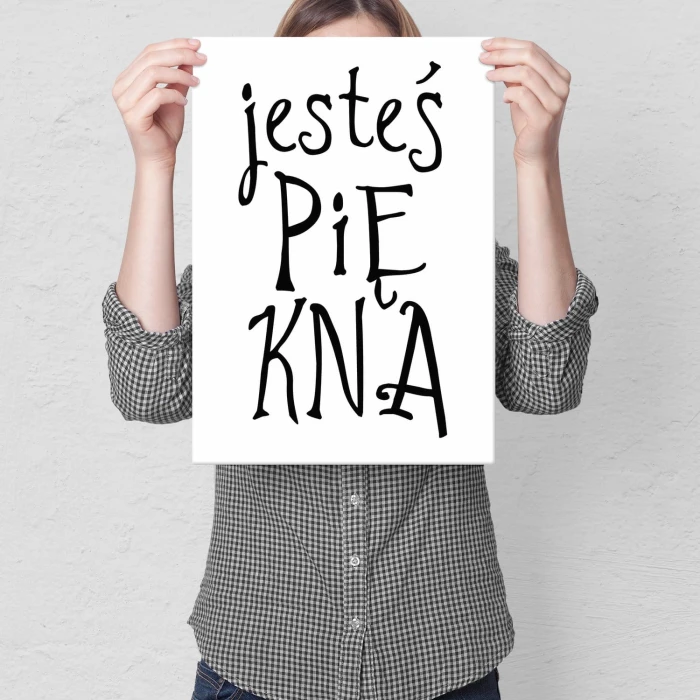 Plakat metalowy Jesteś piękna Prezent
