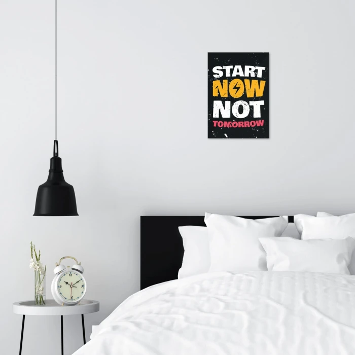 Plakat metalowy Zacznij teraz Prezent