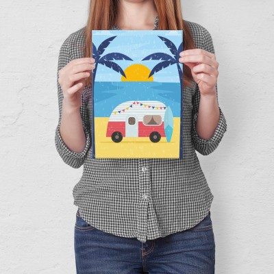 Plakat metalowy camp and palms