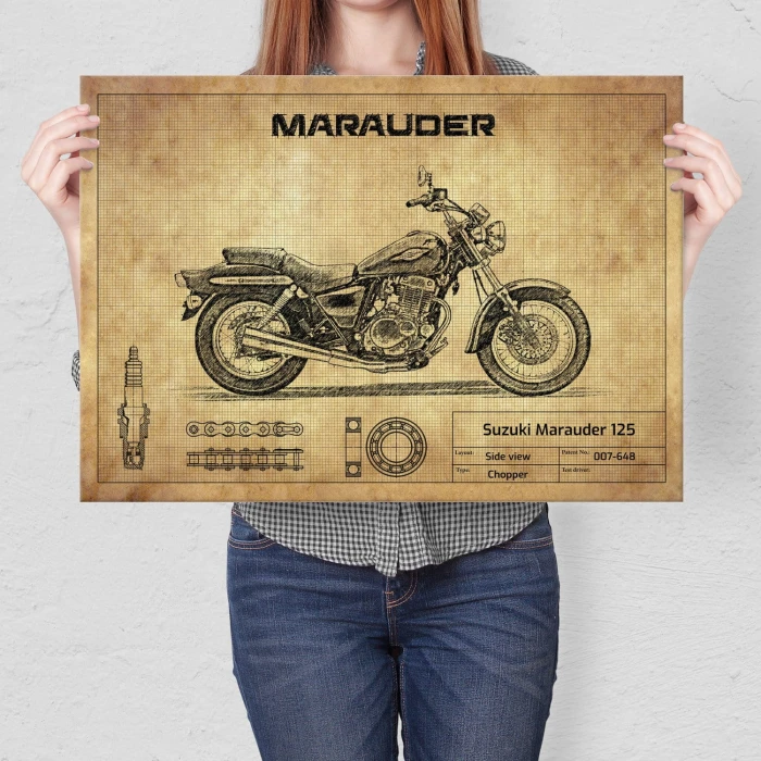 Plakat metalowy Suzuki Marauder 125 Prezent