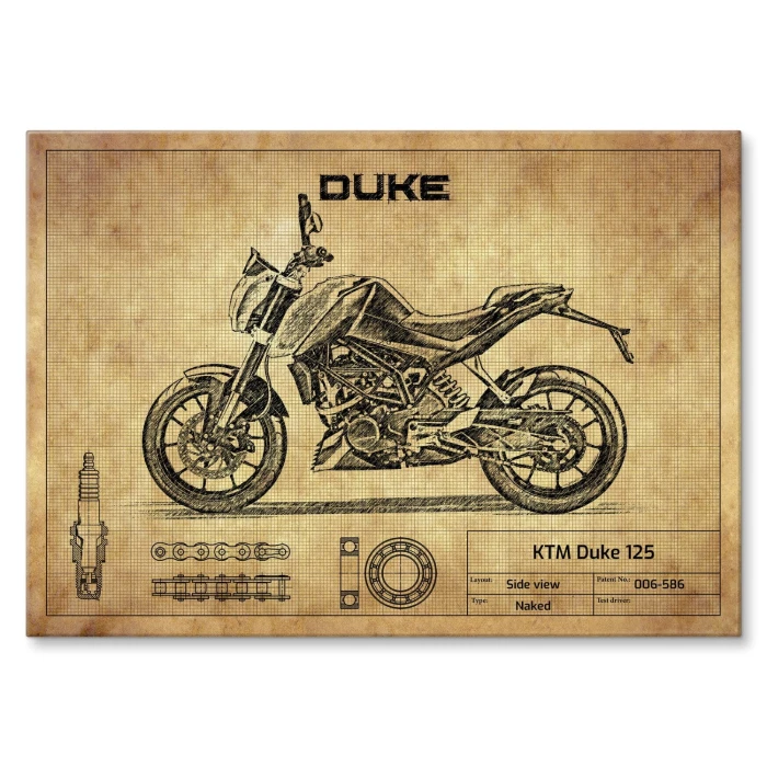 Plakat metalowy KTM Duke 125 Prezent
