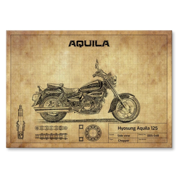 Plakat metalowy Hyosung Aquila 125 Prezent