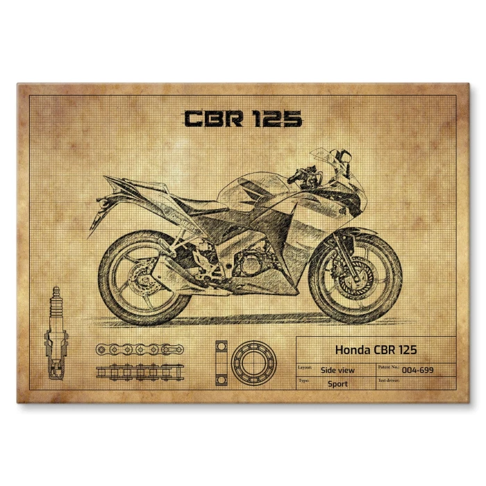 Plakat metalowy Honda CBR 125 Prezent