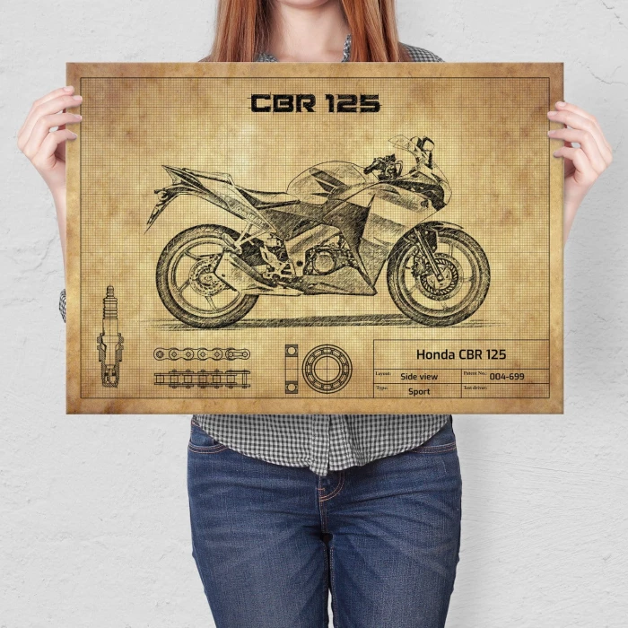 Plakat metalowy Honda CBR 125 Prezent