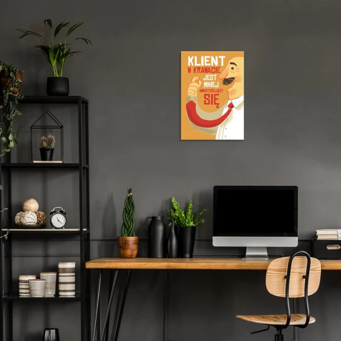 Plakat metalowy Klient w krawacie 2 Prezent
