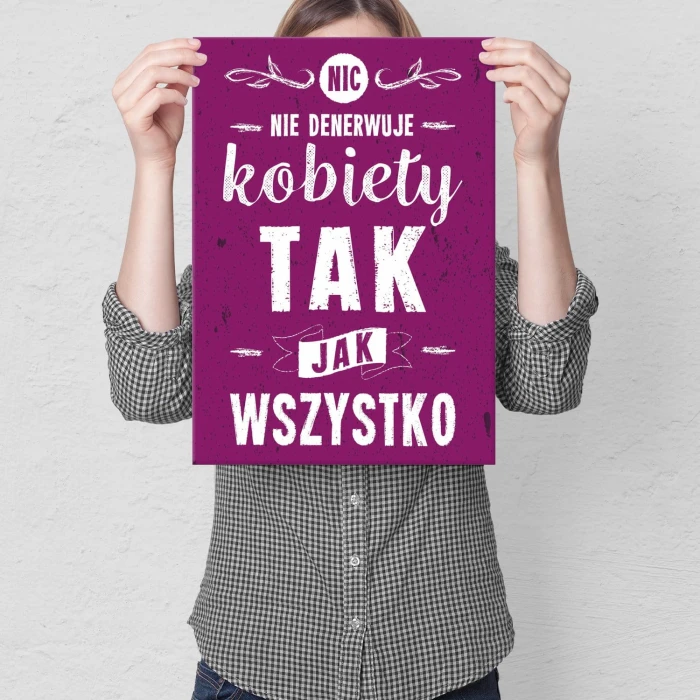 Plakat metalowy Nerwy kobiety Prezent
