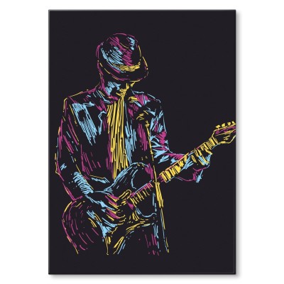 Plakat metalowy Gitarzysta rockowy