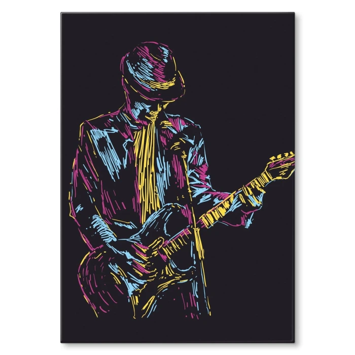 Plakat metalowy Gitarzysta rockowy
