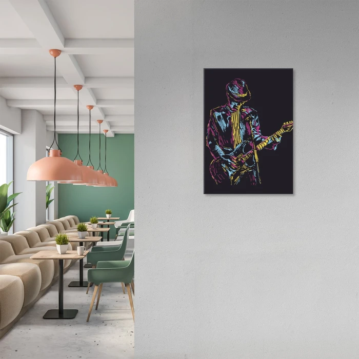 Plakat metalowy Gitarzysta rockowy