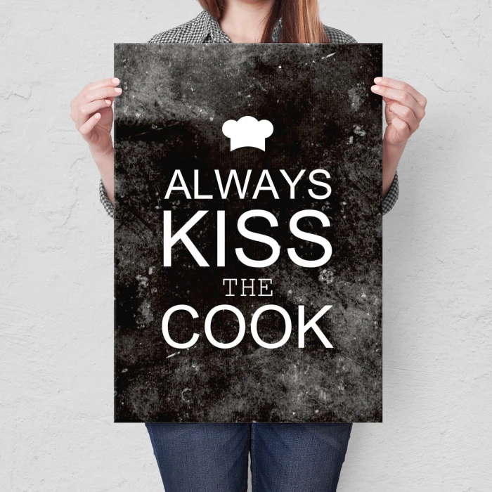 Plakat metalowy Kiss the cook black Prezent