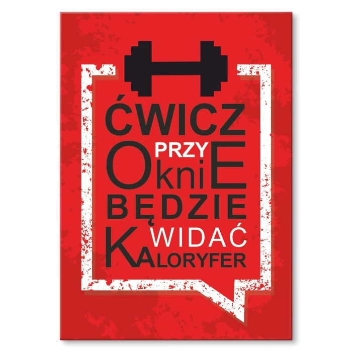 Plakat metalowy Ćwicz przy oknie
