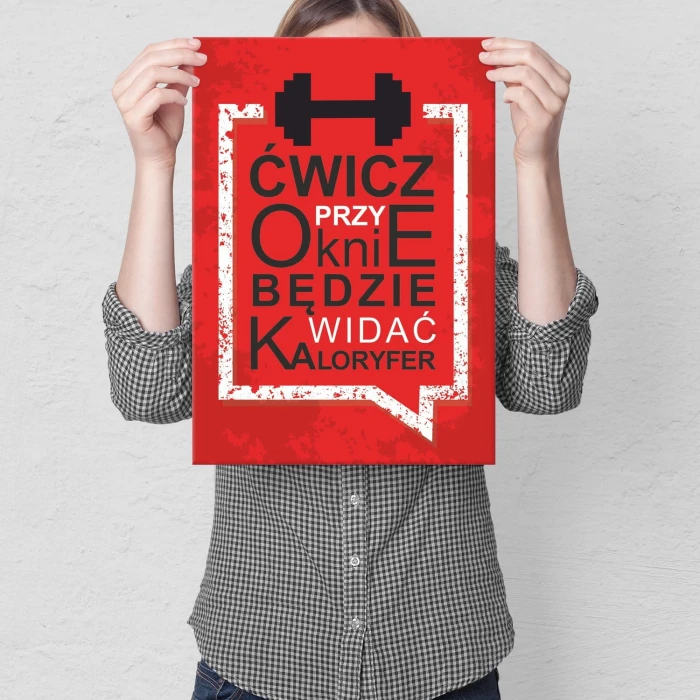 Plakat metalowy Ćwicz przy oknie