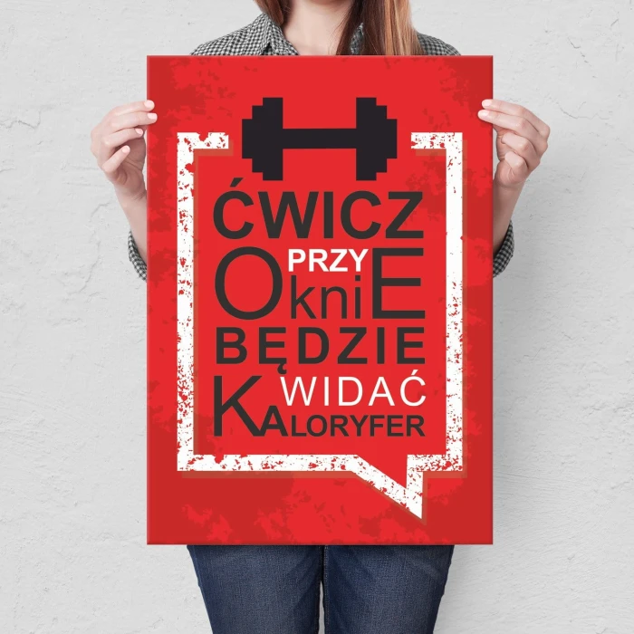 Plakat metalowy Ćwicz przy oknie