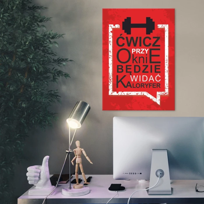Plakat metalowy Ćwicz przy oknie