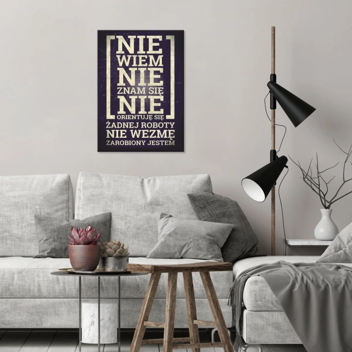 Plakat metalowy Zarobiony jestem Prezent