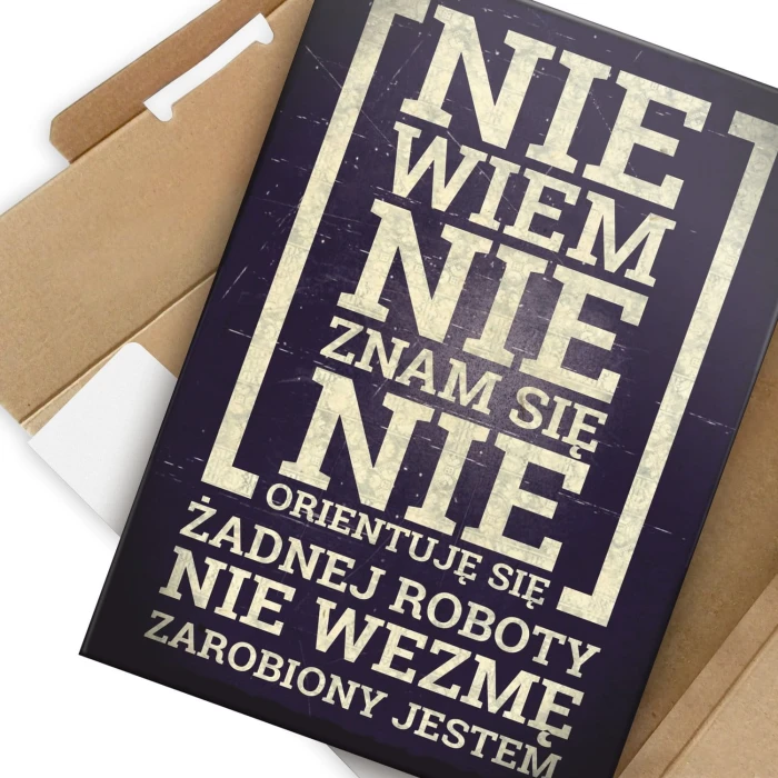 Plakat metalowy Zarobiony jestem Prezent